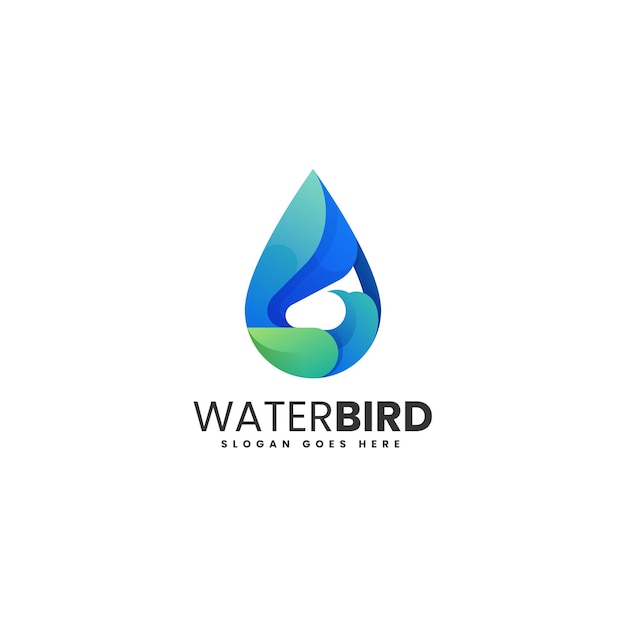 Vektor-logo illustration wasservogel farbverlauf bunten stil
