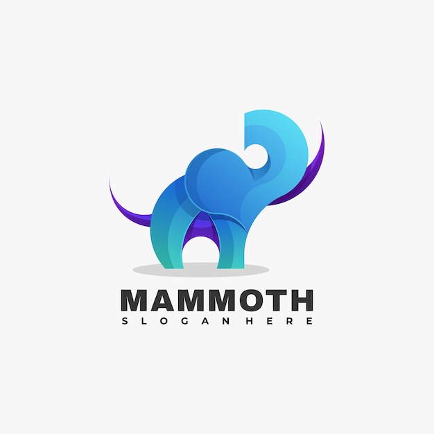 Vektor-logo-illustrations-mammut-farbverlauf-bunter stil