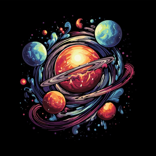 Vektor-logo wunder des universums weltraum-t-shirt