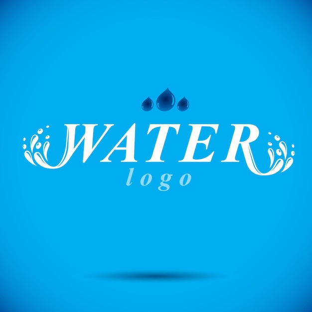 Vektor-logo zum thema ozeanfrische. werbung wasser sparen. umweltschutzkonzept.