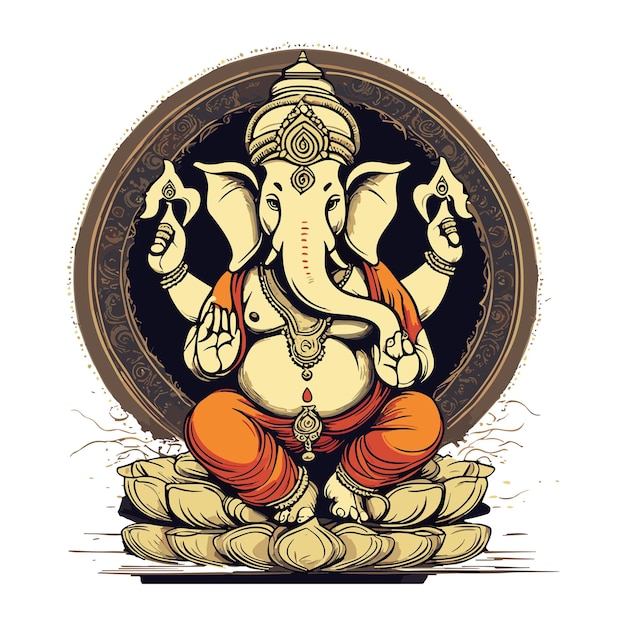 Vektor lord ganpati illustration für das ganesh chaturthi festival in indien