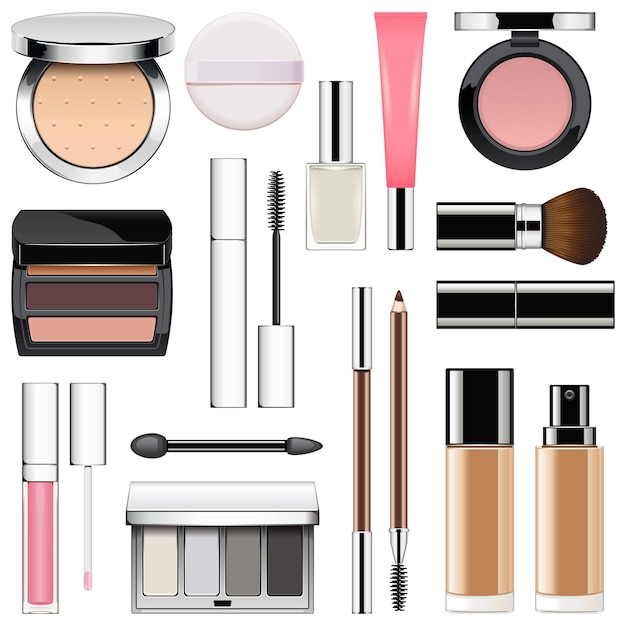 Vektor vektor-make-up-icons set 2