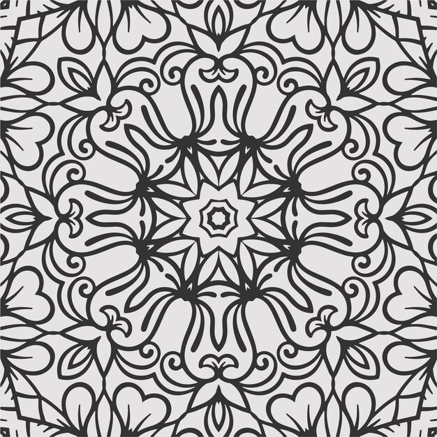 Vektor-mandala-kunst geometrische blumenformen musterhintergrund