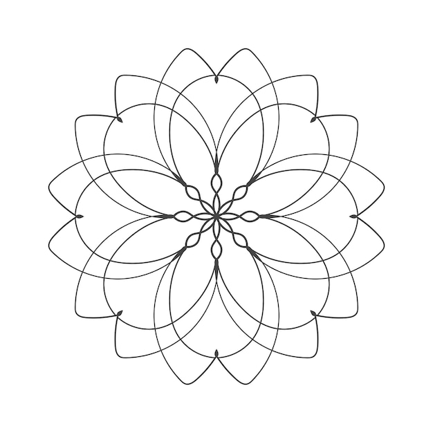 Vektor-Mandala-Malbuchseite für Erwachsene Dekorative runde florale Spitzenumrisse schwarze Kontur