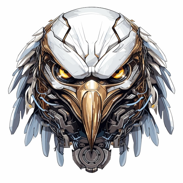 Vektor-Maskottchen-Logo Cyborg Eagle