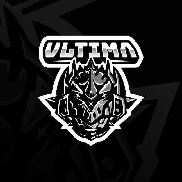 Vektor vektor mecha ultima maskottchen logo premium