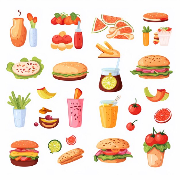 Vektor vektor-menü-illustration essen fleischmahlzeit restaurant beliebtes set mittagessen icon abendessen snack