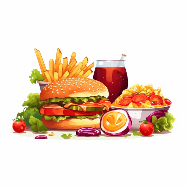 Vektor vektor-menü-illustration essen fleischmahlzeit restaurant beliebtes set mittagessen icon abendessen snack