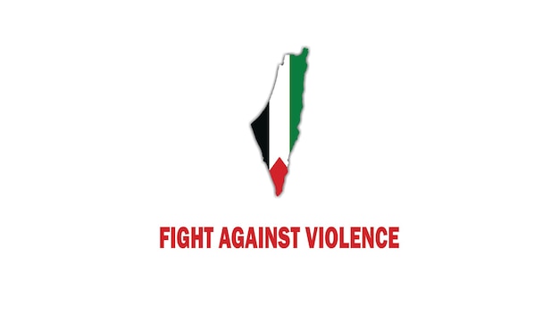 Vektor mit der Hand gezeichnetes flaches Design Palästina-Flagge Hintergrund