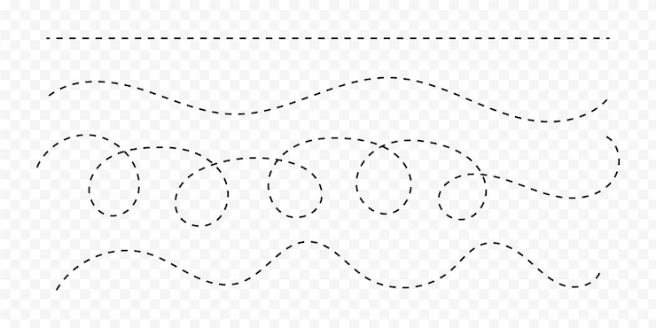 Vektor vektor mit handgezeichneten gestrichelten linien auf durchsichtigem hintergrund
