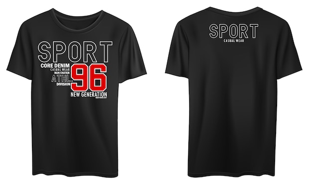 Vektor mockup t-shirt text sport symbol schriftzug vorlage illustration design