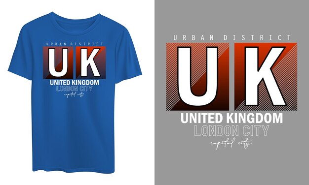 Vektor mockup t-shirt text uk london symbol schriftzug vorlage illustration design