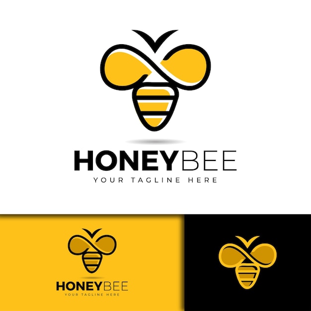 Vektor modernes minimales Bienen-Logo-Design
