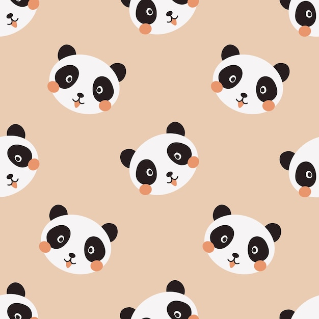 Vektor-Näherungslosmuster mit niedlichen Pandas