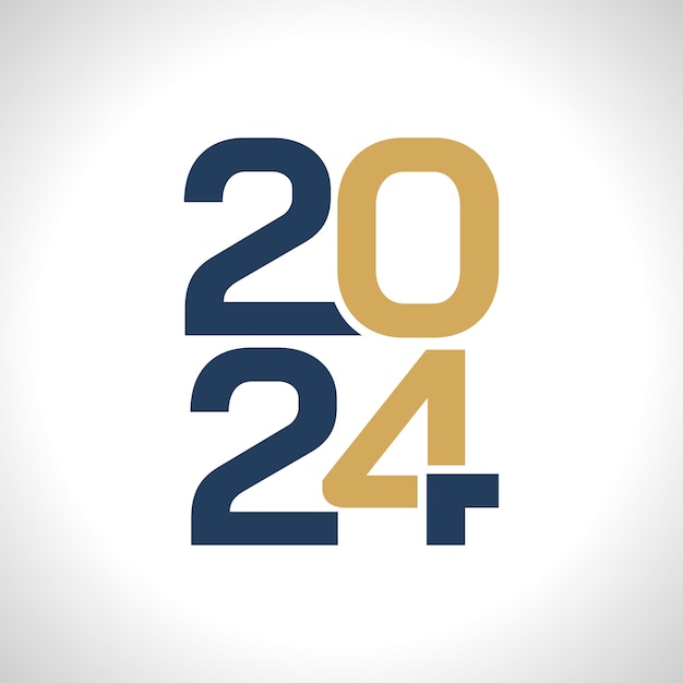 Vektor Neujahr 2024 Text Typografie Designelement Flyer Banner Design