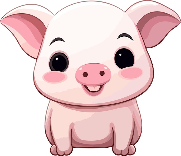 Vektor-niedliche Schwein-Cartoon-Figur-Illustration