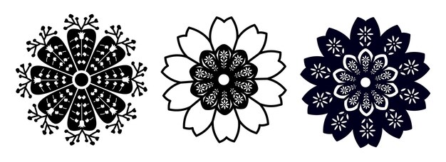 Vektor-Ornament-Blumenmandala-Sammlung