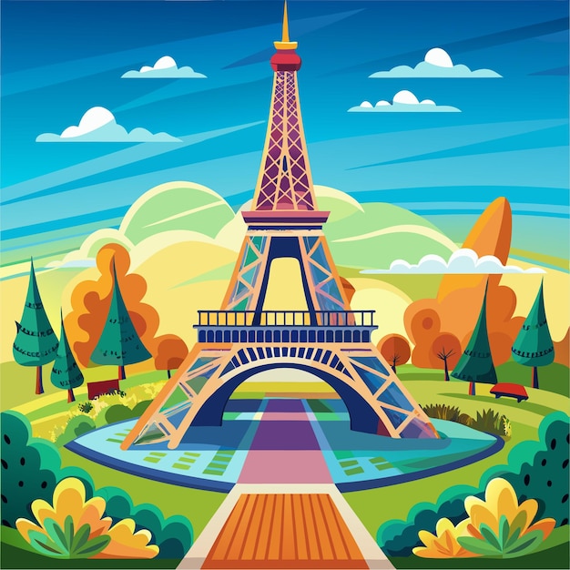 Vektor Paris Frankreich Eiffelturm