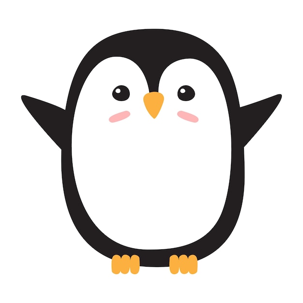 Vektor-Pinguin isoliert auf weißem Hintergrund