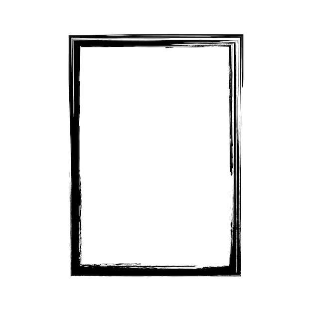 Vektor vektor pinselstriche quadrat farbe auf weißem hintergrund tinte handgezeichnete pinsel quadrat logo label designelement vektorillustration schwarzer abstrakter grunge quadratischer rahmen