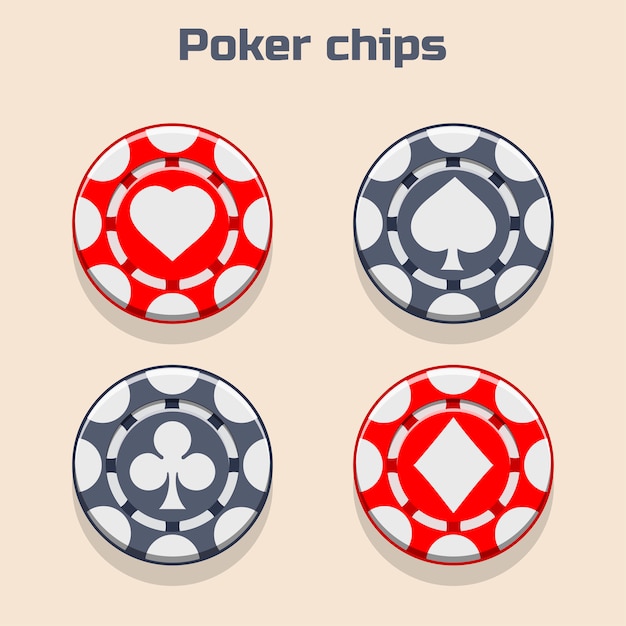 Vektor vektor poker chips, anzug