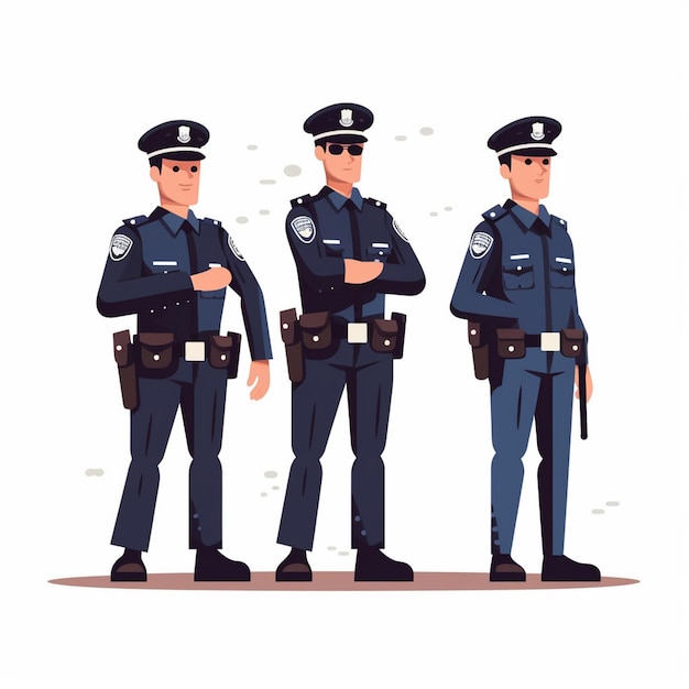 Vektor vektor polizist illustration polizist sicherheit strafverfolgung polizist uniform sheriff