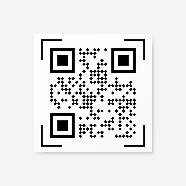 Vektor vektor-qr-code-beispiel für das scannen von smartphones isoliert auf weißem hintergrund.