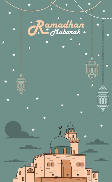 Vektor ramadan mubarak hintergrund vertikale poster