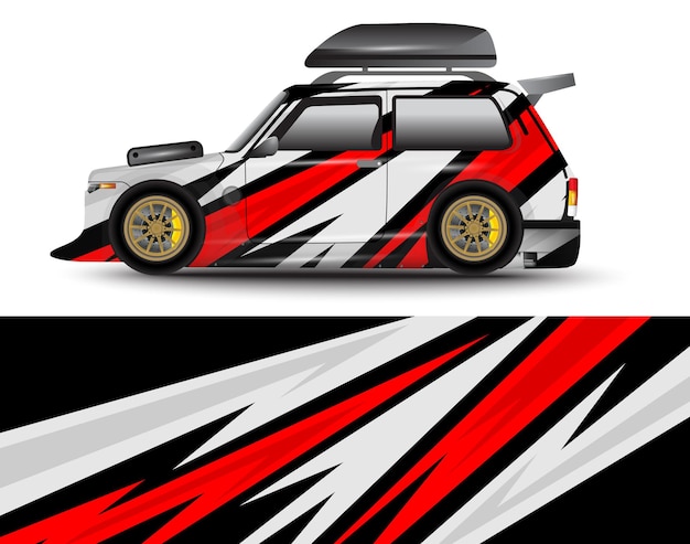 Vektor-rennhintergrund für mini-camper-car-wrap-aufkleber und mehr