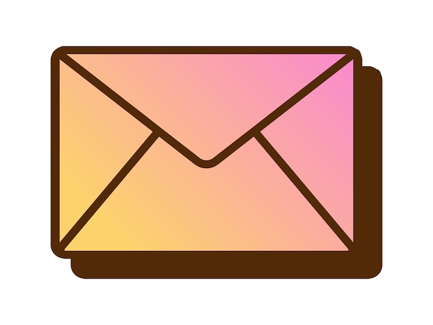 Vektor-Retro-Gradient-E-Mail-Symbol Symbol mit engem Umschlag in flachem Design Brief