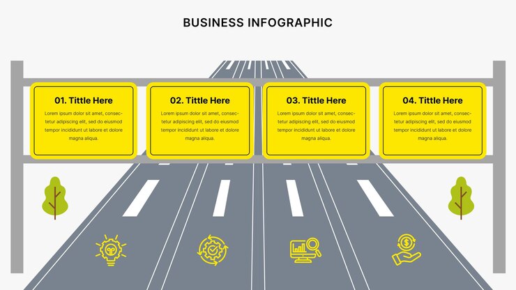 Vektor-Roadmaps für die Gestaltung von Geschäftsinfografiken