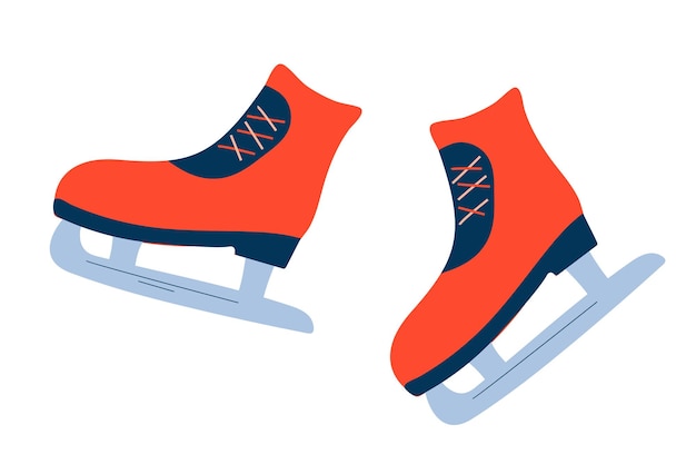 Vektor vektor rote schlittschuhe wintersportbekleidung eishockeyschuhe eislaufschuhe