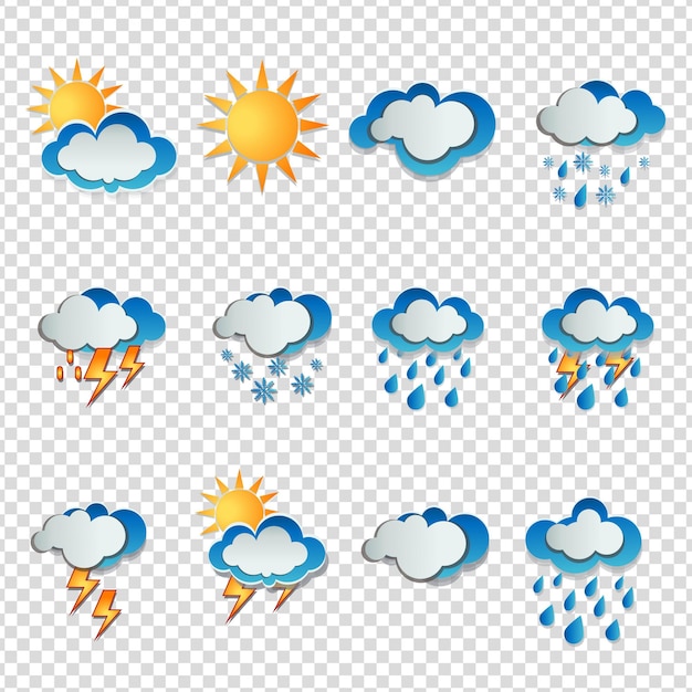 Vektor-Sammlung von Regenwetter-Ikonen