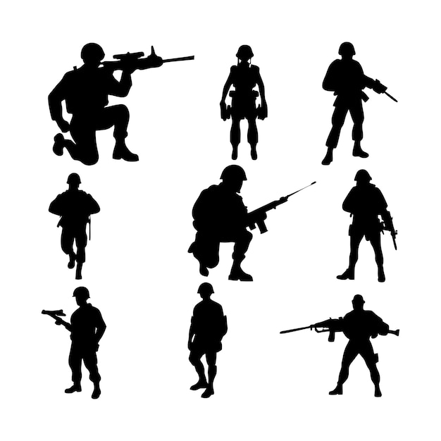 Vektor-Satz militärische Silhouette