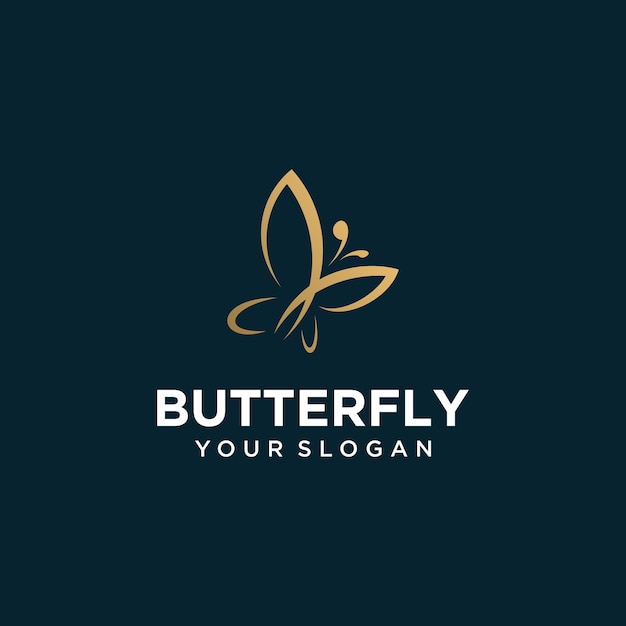 Vektor-schmetterling-logo-design mit luxus