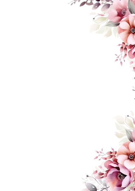 Vektor schöne Blumen und Blätter Hochzeits-Einladungskarte