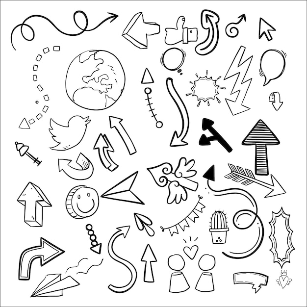 Vektor-Schreib-Hand-Zeichnung-Zeile-Sammelsatz