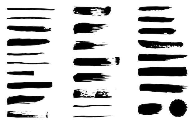 Vektor schwarze Farbe Tinte Pinselstrich Pinsellinie oder Textur