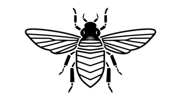 Vektor-schwarze silhouette eines käfers, isoliert auf weißem hintergrund