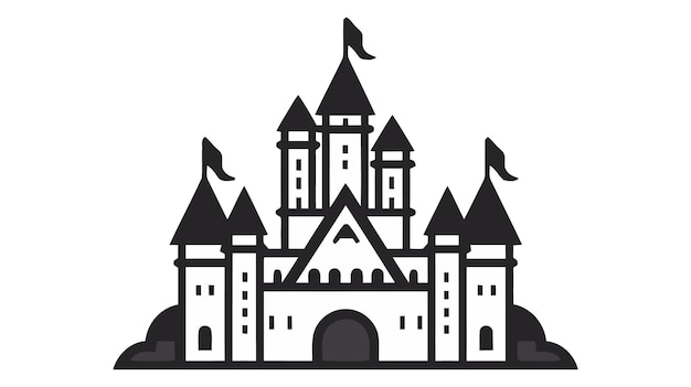 Vektor-schwarzes schloss-ikonen-logo vektor-illustration isoliert auf weißem hintergrund