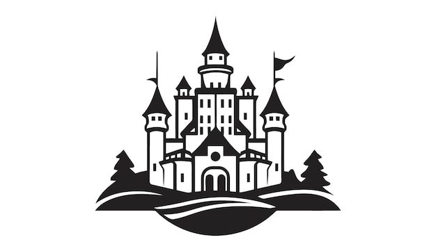 Vektor-schwarzes schloss-ikonen-logo vektor-illustration isoliert auf weißem hintergrund