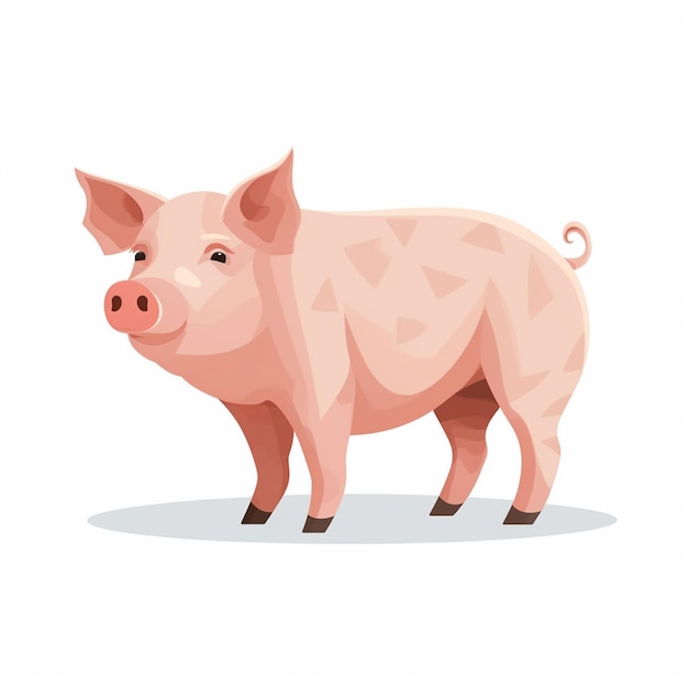 Vektor Schwein isolierte Illustration Nutztier Säugetier Hausschwein Schweinefleisch Entwurf weißes Schwein