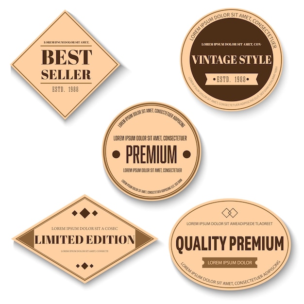 Vektor-Set Retro-Vintage-Label und Abzeichen