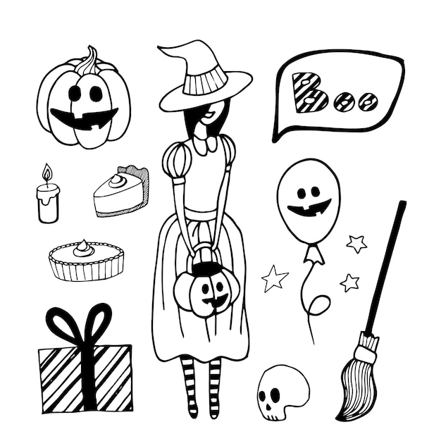 Vektor-set von halloween-cliparts