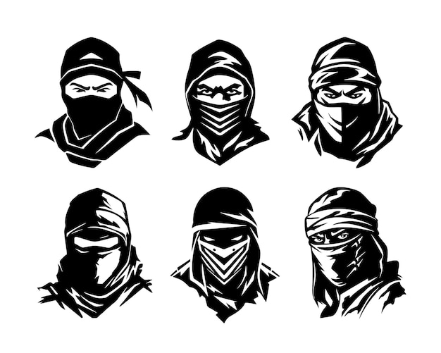 Vektor-set von ninja-illustrationen