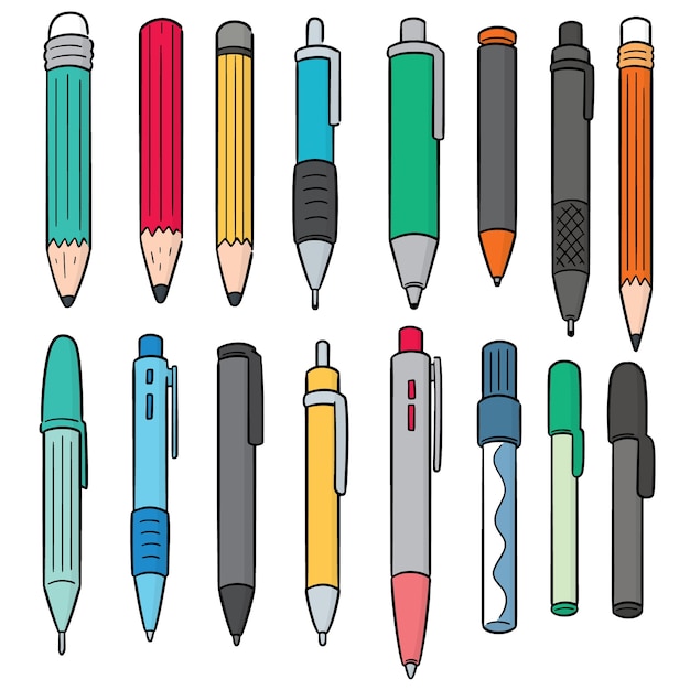 Vektor-Set von Stift und Stift