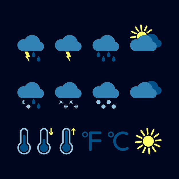 Vektor vektor-set von wettersymbolen