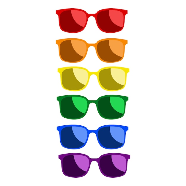 Vektor Shutter Shades Sonnenbrillen Kollektion Bunte Sonnenbrillen für den Sommer