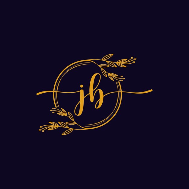 Vektor-Signatur-Logo-Design mit zwei Buchstaben Initial jb