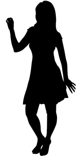 Vektor-silhouette einer tanzenden jungen frau vektor-mädchen-illustration